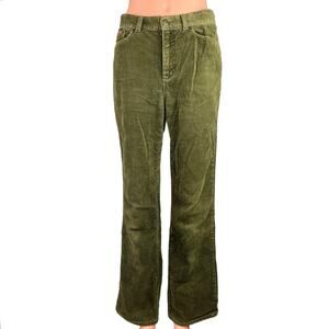 Chaps Green Corduroy High Rise Flared Leg Bootcut Velvet Trouser Jeans Pants 4